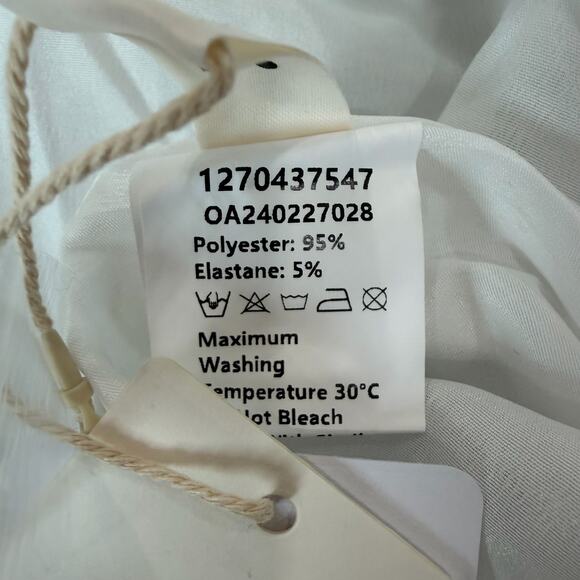 Commense Coastal Frenchy Cottage Flowy Button Split Long Dress White Maxi Small - Picture 8 of 9